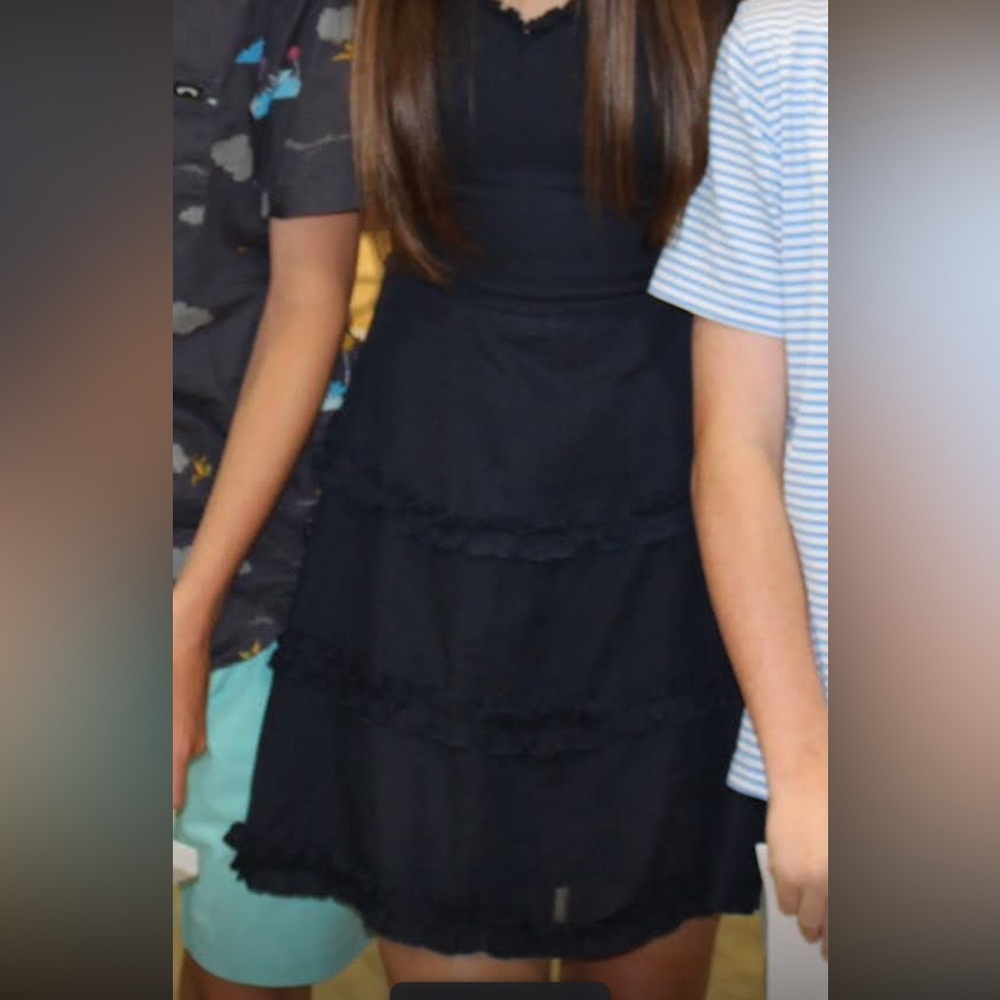 Navy Ruffle Dress